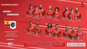 Spain team against the Barbarians