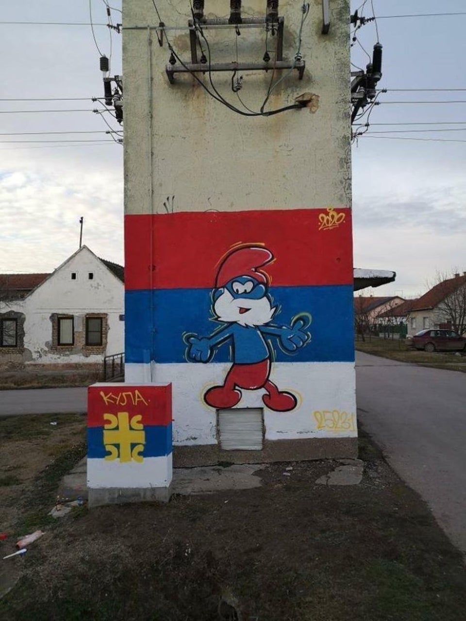 REAL Papa Smurf flag (in the wild)