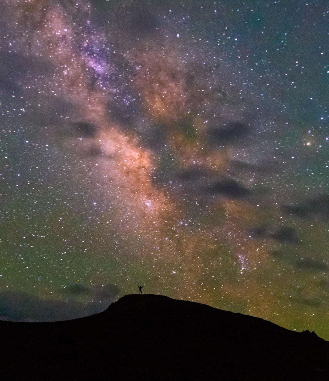 I hiked up a small hill and stood still for several minutes at -5°C to take this selfie with our galaxy