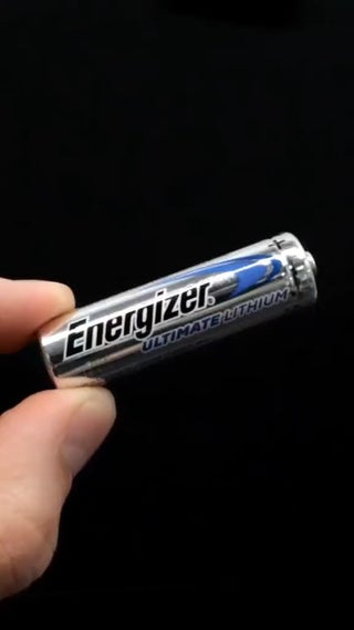 Intense reaction of lithium with water. Lithium-ion batteries can be very dangerous.
