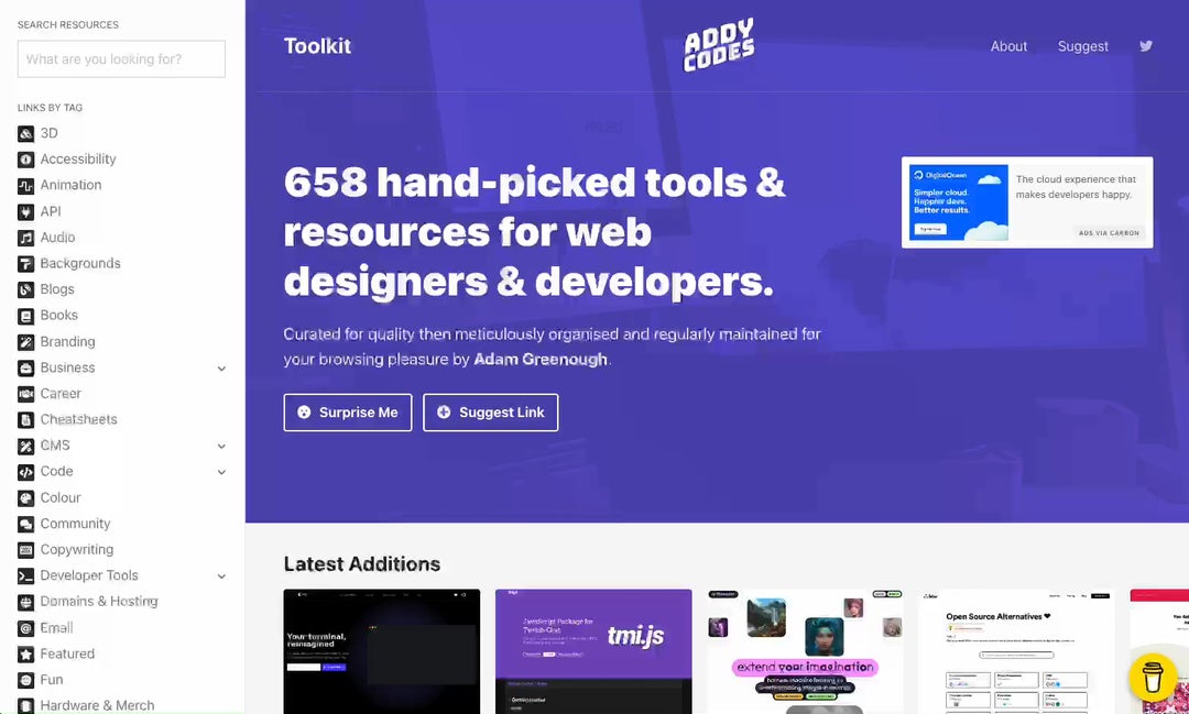 [Showoff Saturday] 🧰 Save time, discover more and free-up bookmark space with my collection of 650+ organised tools & resources for web developers collected over 10 years