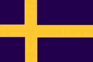 flag of Sweden but I made the blue purple because I really like purple