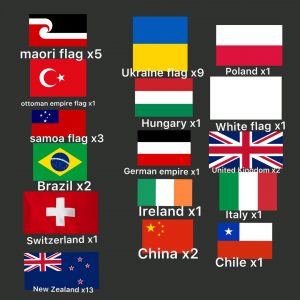 All the flags I saw on my trip to Wellington (New Zealand)
