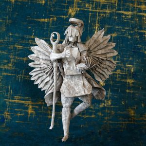 I folded this origami Angel from one uncut, unglued square of paper
