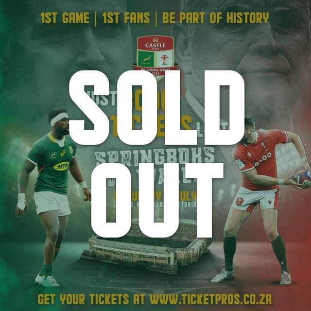 Loftus officially sold out for SA vs Wales this weekend!