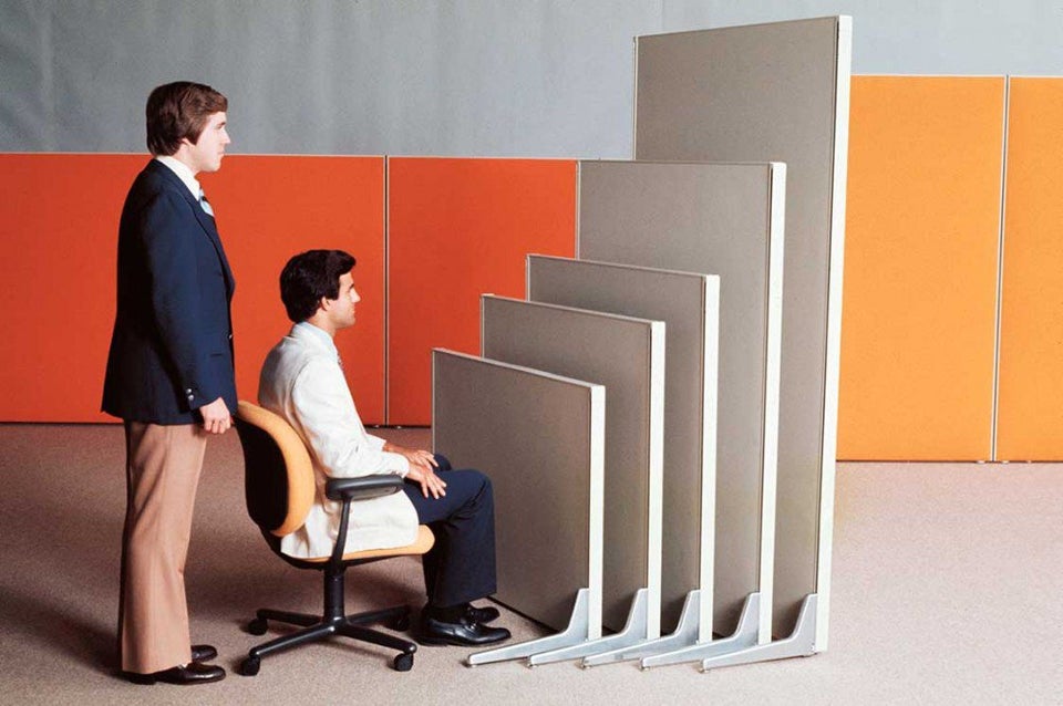 TIL the office cubicle was created by designer Robert Propst for Herman Miller and released in 1968 under the name "Action Office II". It was meant to encourage spontaneous conversation and idea sharing.