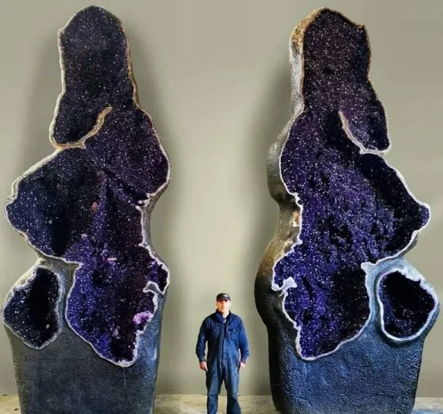 World's largest Amethyst geode pair from Uruguay