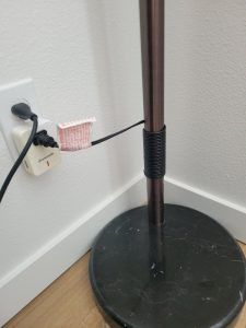 The way my BF organized the cord to the lamp