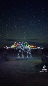 Light painting dinosaurs