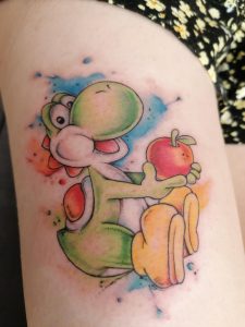 Just wanted to share the Yoshi I got on my thigh a few days ago because I'm really happy with the outcome (: