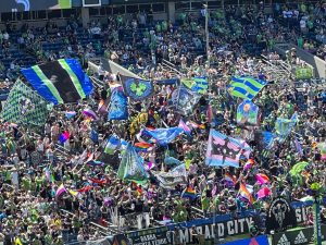 Flags at a soccer match