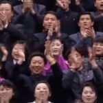 Four minutes of totally spontaneous cheering for the Dear Leader - then...silence