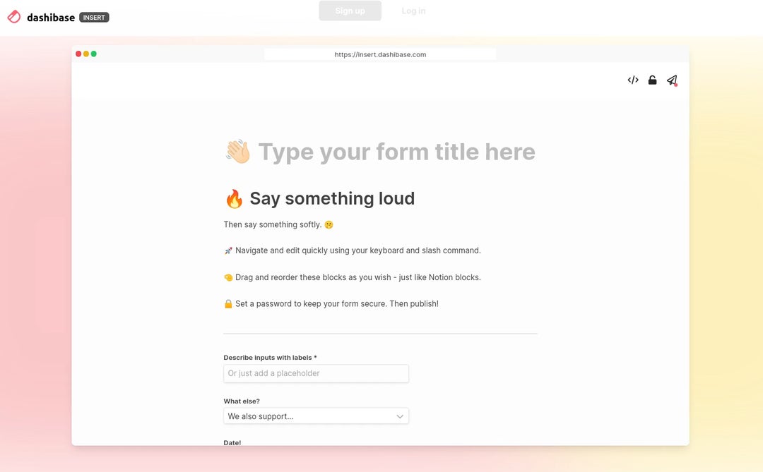 We just open-sourced Insert - a Notion-like form builder that integrates with Supabase, made with Vue and Tailwind