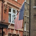 horrible extension of a US flag, seen in London
