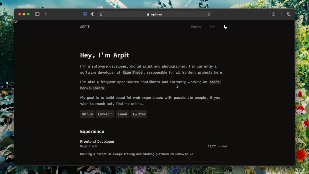 I built a custom cursor for my website.