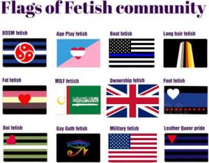 Just some various fetish community flags, nothing to see here.