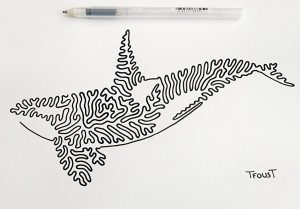 Was asked to draw a one line Orca and wanted to share (oc)