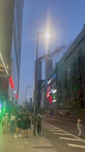 Capital Towers building burning in Moscow