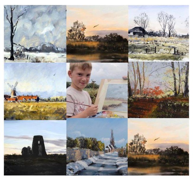 Child artist Kieron Williamson (9 yrs old) from Norfolk, England.