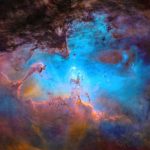 I built an observatory in my backyard to take pictures of deep space. This is the Eagle Nebula, captured using a 12" telescope. I removed all the stars to make the famous Pillars of Creation stand out more. [OC]