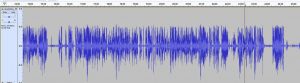 What does it mean when my microphone recording comes out like the picture with uneven negative spikes, but relatively flat upward spikes? (Repost with better picture)