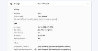 Why is Google selecting a redirected page as canonical? (yes, it recognizes the redirect) Now both pages have dropped from index even though Search Console says new page says is indexed