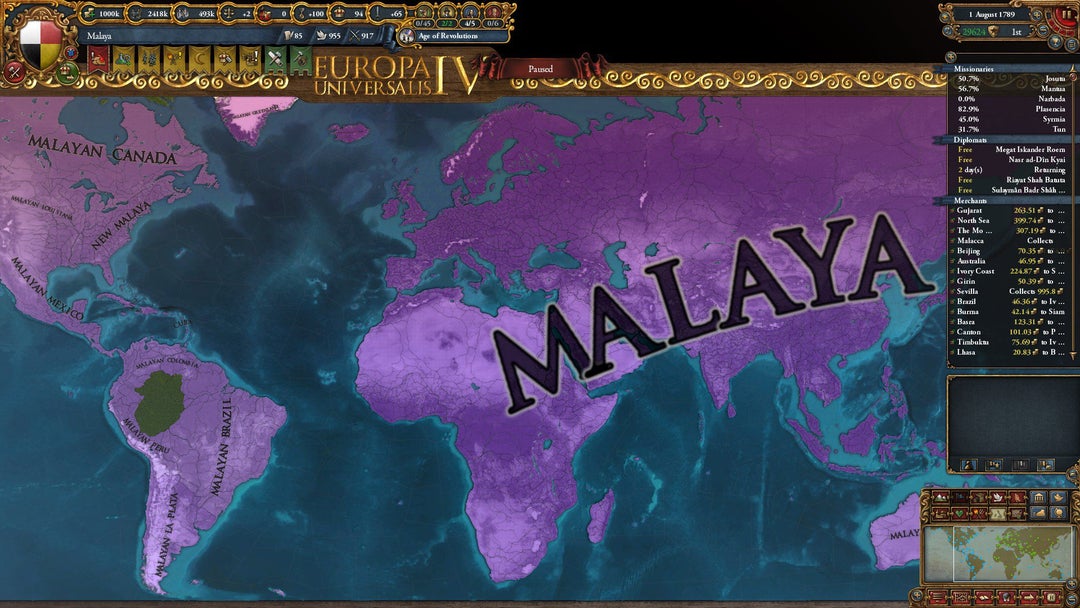 First world conquest! One tag Malaya completed in 1789