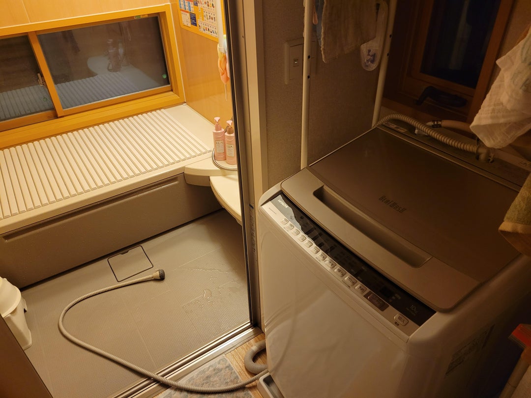 Japanese washing machines come with a suction device to reuse bath water.