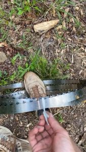 Unboxing sawmill blades is quite dangerous
