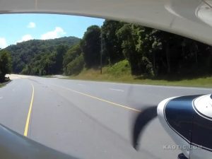 Emergency landing on a highway