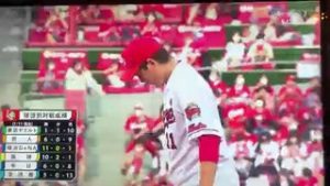 A normal baseball fan, Tetsuya Naito, watching a baseball match between Yokohama DeNA BayStars and Hiroshima Toyo Carp.