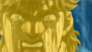 Flag of Sweden if Jesus got crushed to death by a cross-shaped rock