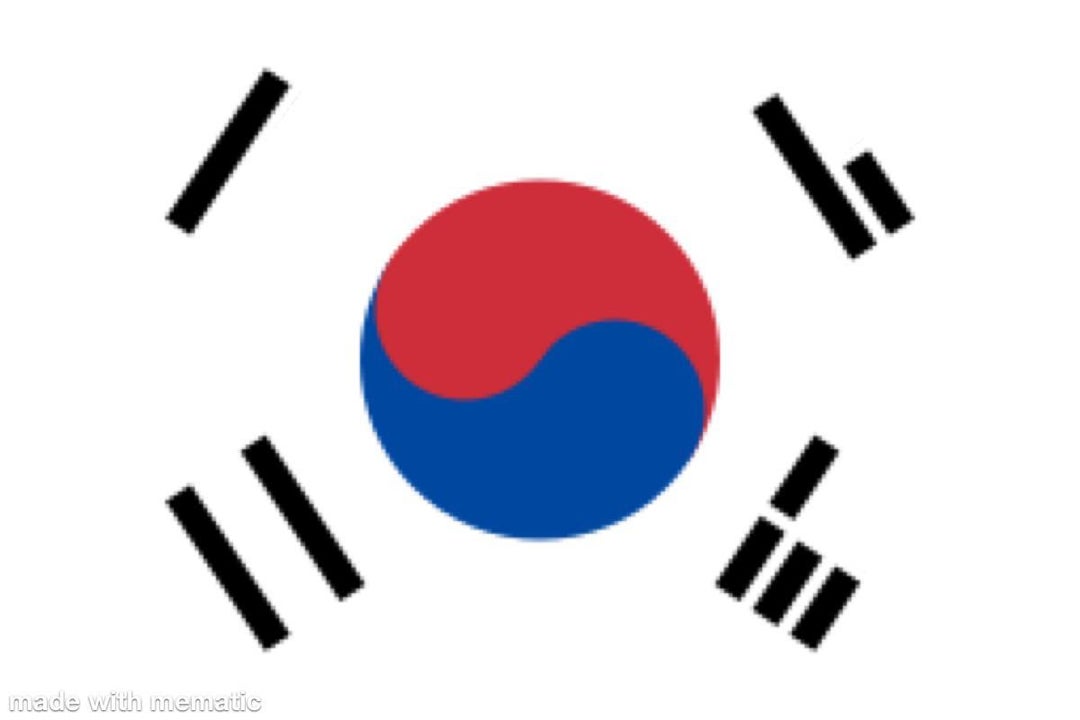 Flag of South Korea except there’s nothing wrong with it for realsies