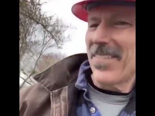 Man tests hard hat