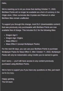 Just got this email from EA. Seems pretty relevant considering the Ubisoft drama of the last couple days.