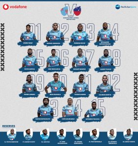 Fiji named for its Final test against Samoa in the PNC