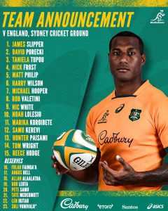 Wallabies team for series decider against England