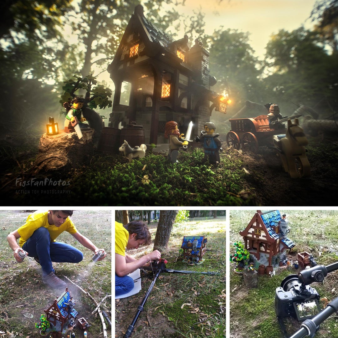 I love the cinematic fantasy worlds, so I have decied to setting up a scenery in the park nearby.
