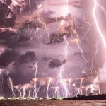 A photographed thunderstorm in Manila Bay