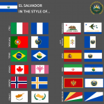 Inspired by u/ItsLIX89 and the flag of Spain, I made the flag of El Salvador in the style of...