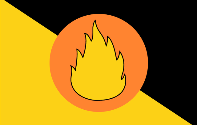 Anarcho Capitalist flag but HOLY SHIT A FIRE! CALL THE FUCKING FIRE DEPARTMENT!