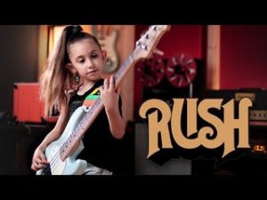 9 year old Ellen Alaverdyan effortlessly plays through Rush's Tom Sawyer on bass