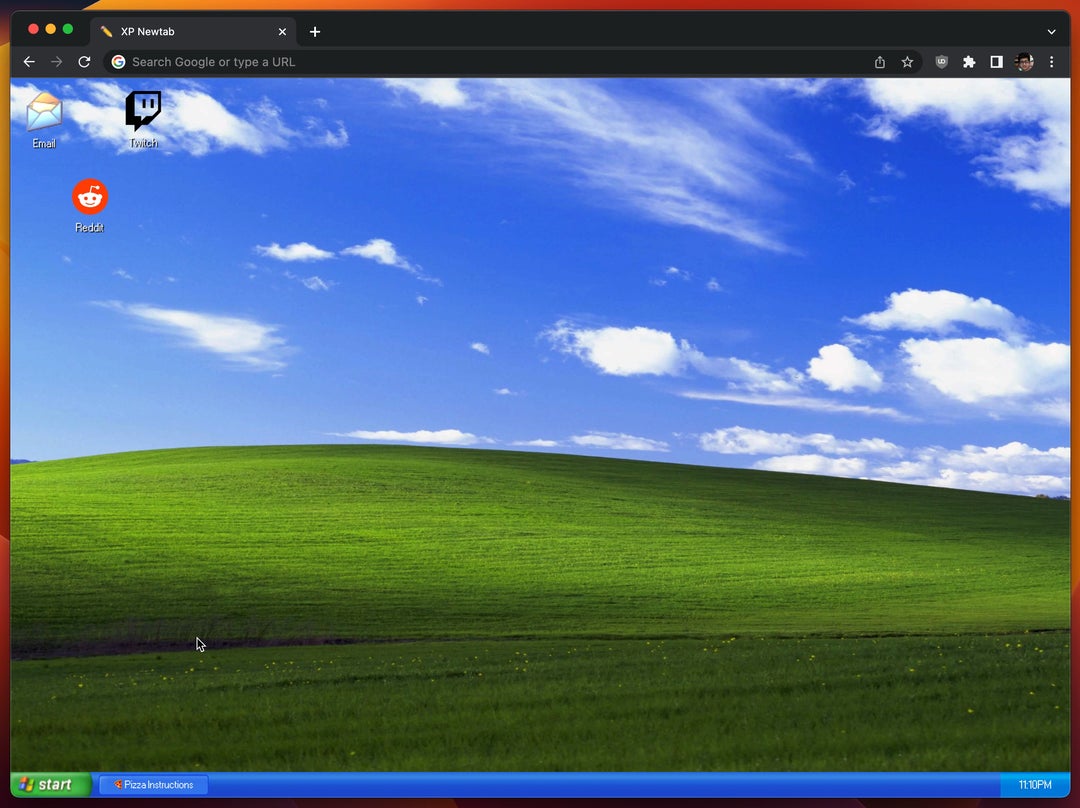 I created a newtab extension in the style of Windows XP/98