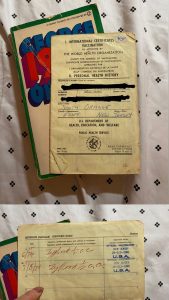 Found a vaccine card from 1974 in my thrifted copy of 1984