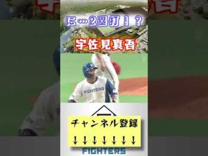結果的には２塁打になった宇佐見真吾　＃北海道日本ハムファイターズ　＃shorts　＃宇佐見真吾