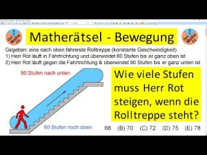 Matherätsel Bewegungsaufgabe - Wie viele Stufen muss Herr Rot steigen?