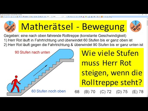 Matherätsel Bewegungsaufgabe - Wie viele Stufen muss Herr Rot steigen?