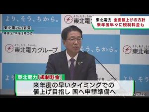 東北電力が２０１３年以来の全面的な電気料金値上げの方針