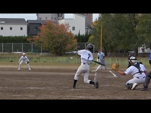 《中体連・新人大会》【２ＢＨ 打ったよ】　牛田中学校の背番号７　《令和４年度新人大会》【広島市大会・準決勝】