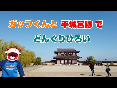 ガップくん、平常宮跡でどんぐり拾い！